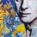 Painting Etienne Daho by G. Carta | Painting Pop-art Portrait Music Pop icons Graffiti Acrylic Gluing Posca Ink Paper