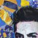 Peinture Etienne Daho par G. Carta | Tableau Pop-art Portraits Musique Icones Pop Graffiti Acrylique Collage Posca Encre Papier
