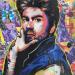 Painting George Michael by G. Carta | Painting Pop-art Portrait Music Pop icons Graffiti Acrylic Gluing Posca Ink Paper