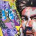 Gemälde George Michael von G. Carta | Gemälde Pop-Art Porträt Musik Pop-Ikonen Graffiti Acryl Collage Posca Tinte Papier