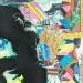 Peinture Keith Richards par G. Carta | Tableau Pop-art Icones Pop Graffiti Acrylique Collage Posca Encre Papier