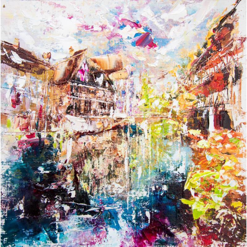 Painting Strasbourg Petite France by Reymond Pierre | Painting Figurative Oil Landscapes, Pop icons, Urban