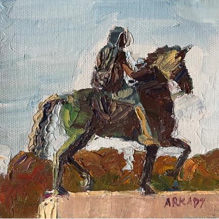 Peinture La sculpture de Louis XIV à cheval par Arkady | Tableau Figuratif Huile
