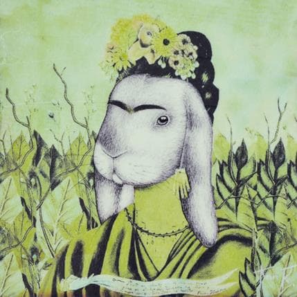 Ann R Frida rabbit W10 19 x 19 cm
