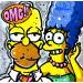 Gemälde Homer et Marge Simpsons von Cornée Patrick | Gemälde Pop-Art Kino Pop-Ikonen Graffiti Öl