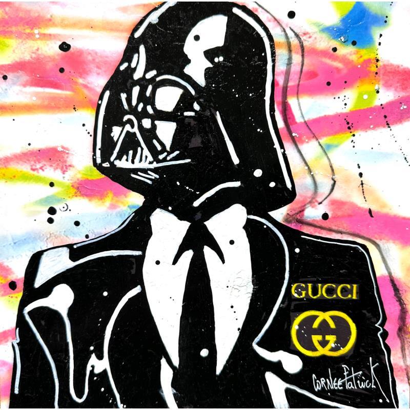 Painting Dark Vador, Gucci gang by Cornée Patrick | Painting Pop-art Graffiti, Oil Black & White, Cinema, Pop icons