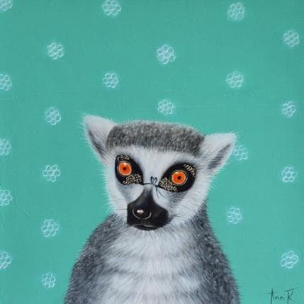 Peinture Maki catta chic W10 par Ann R | Tableau Illustration Huile animaux