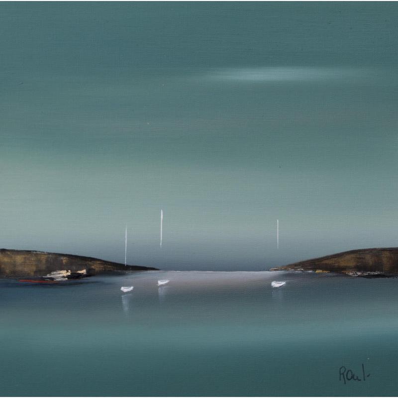 Painting Evasion 52 by Roussel Marie-Ange et Fanny | Painting Figurative Oil Marine, Minimalist