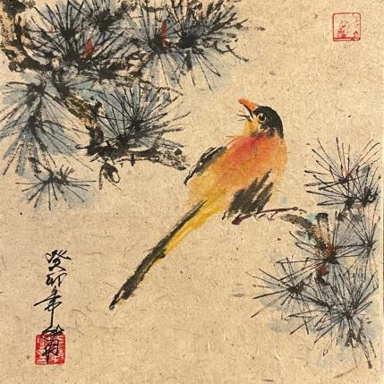 Gemälde Sing von Yu Huan Huan | Gemälde Figurativ Tinte Natur, Pop-Ikonen, Tiere