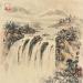 Peinture Waterfall  par Yu Huan Huan | Tableau Figuratif Paysages Nature Encre