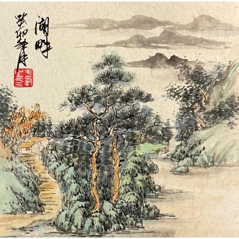 Gemälde Lakeside  von Yu Huan Huan | Gemälde Figurativ Landschaften Tinte