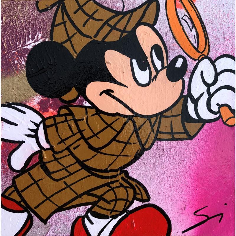 Peinture Mickey holmes par Mestres Sergi | Tableau Pop-art Icones Pop Graffiti Acrylique