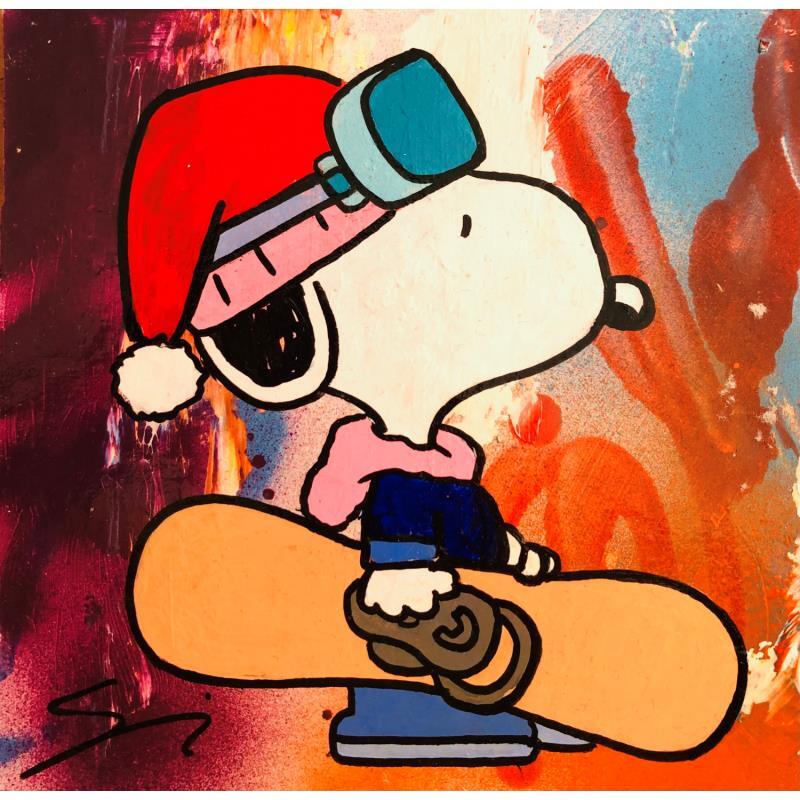 Peinture Snoopy snower par Mestres Sergi | Tableau Pop-art Icones Pop Graffiti Acrylique