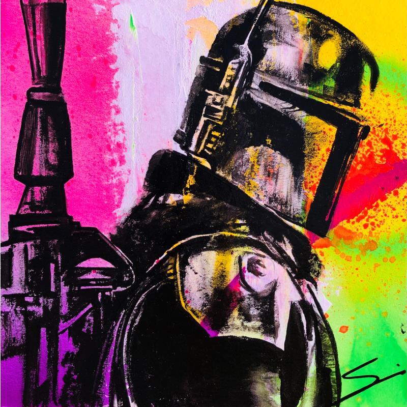 Painting Mandalorian by Mestres Sergi | Painting Pop-art Pop icons Graffiti Acrylic