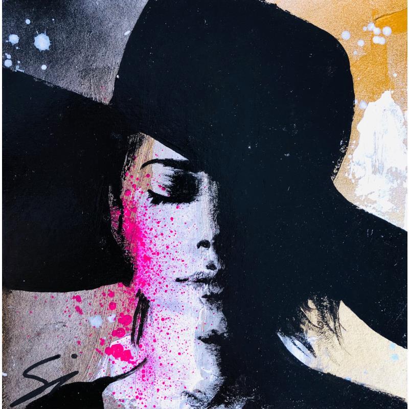 Peinture Closw your eyes par Mestres Sergi | Tableau Pop-art Portraits Icones Pop Graffiti Acrylique