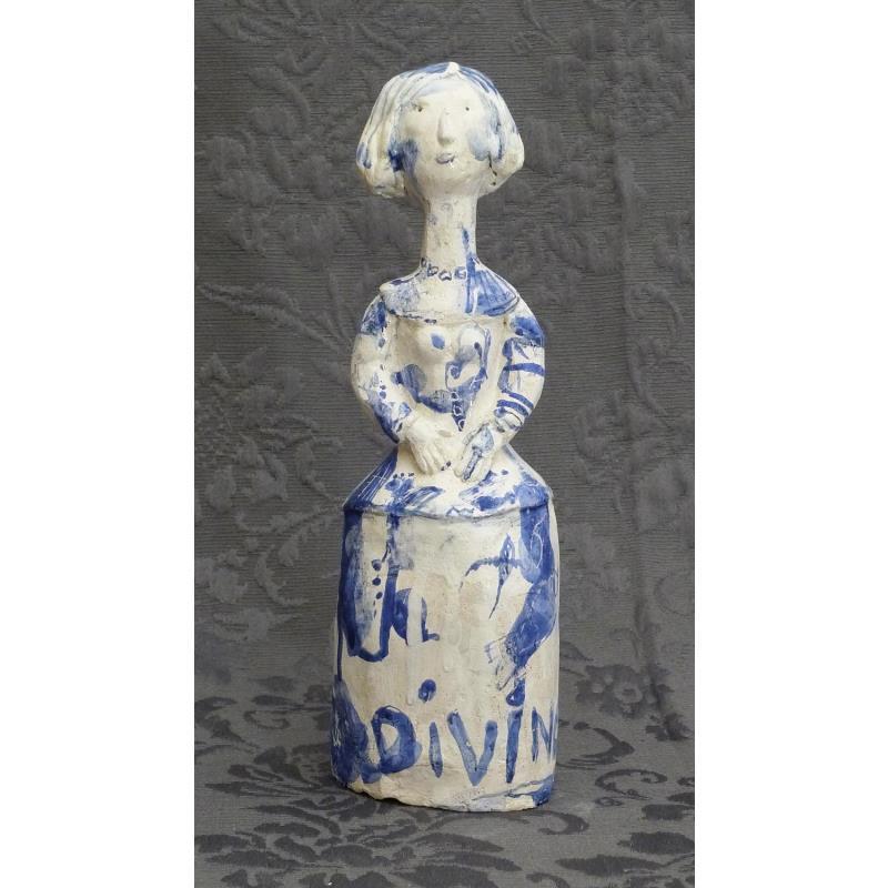 Skulptur Divine von De Sousa Miguel | Skulptur Art brut Keramik Minimalistisch, Porträt