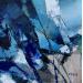 Peinture Blue sound architecture par Virgis | Tableau Abstrait Minimaliste Huile
