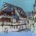 Peinture Strasbourg, Petite France n°196 par Castel Michel | Tableau Figuratif Urbain Acrylique