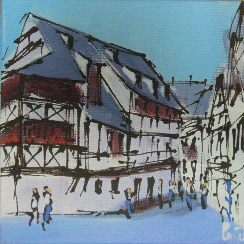 Peinture Strasbourg, Petite France n°196 par Castel Michel | Tableau Figuratif Acrylique Urbain
