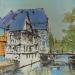 Peinture Strasbourg, Petite France n°201 par Castel Michel | Tableau Figuratif Urbain Acrylique