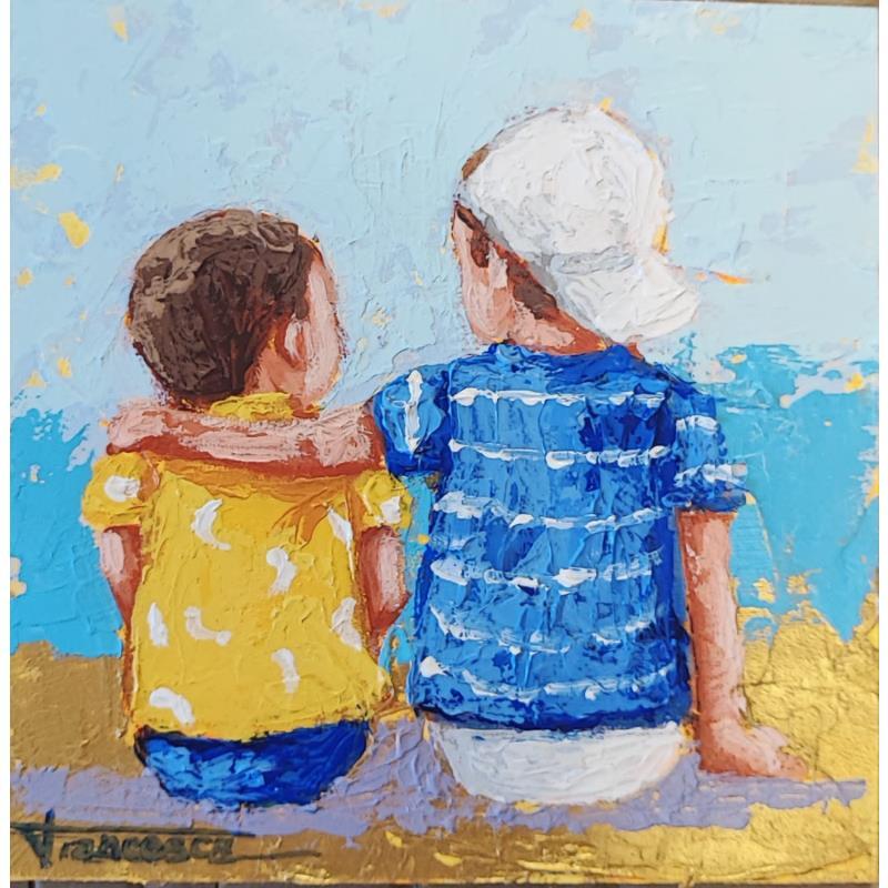 Painting Enlazados by Escobar Francesca | Painting Figurative Acrylic Child