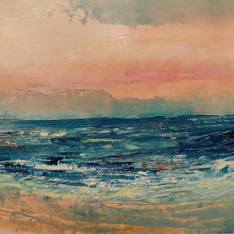 Gemälde Opale rose von Levesque Emmanuelle | Gemälde Abstrakt Landschaften Marine Natur Öl