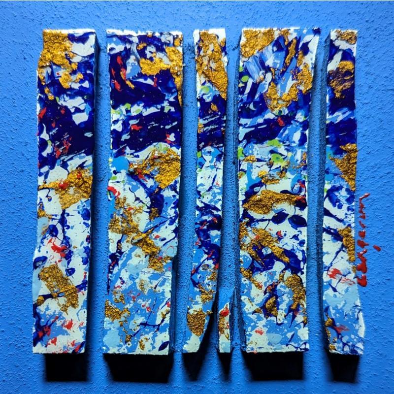 Painting bc6 touche bleu blanc or by Langeron Luc | Painting Subject matter Acrylic, Resin, Wood