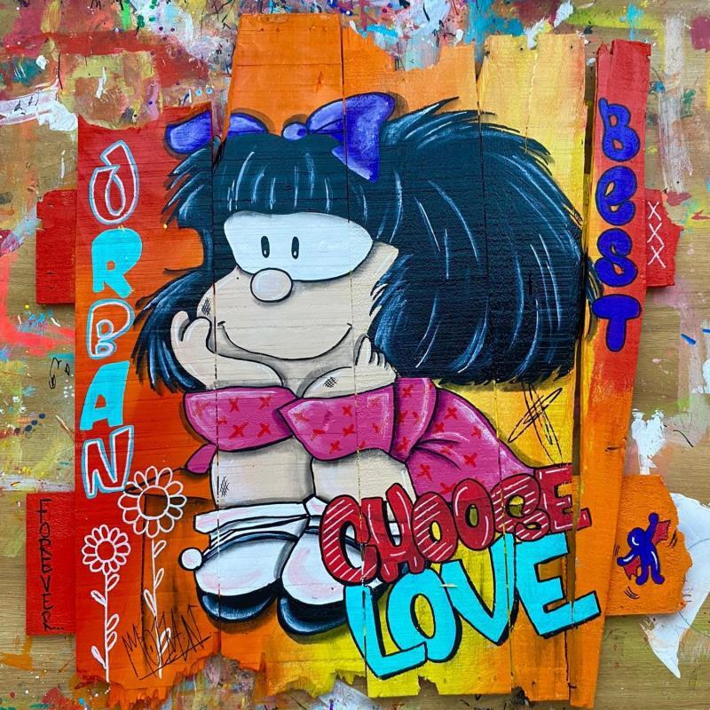 Painting Choose love by Molla Nathalie  | Painting Pop-art Acrylic, Posca, Wood Pop icons
