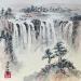 Peinture Waterfall  par Yu Huan Huan | Tableau Figuratif Paysages Encre