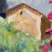 Peinture French Riviera Village par Brooksby | Tableau Figuratif Paysages Nature Huile
