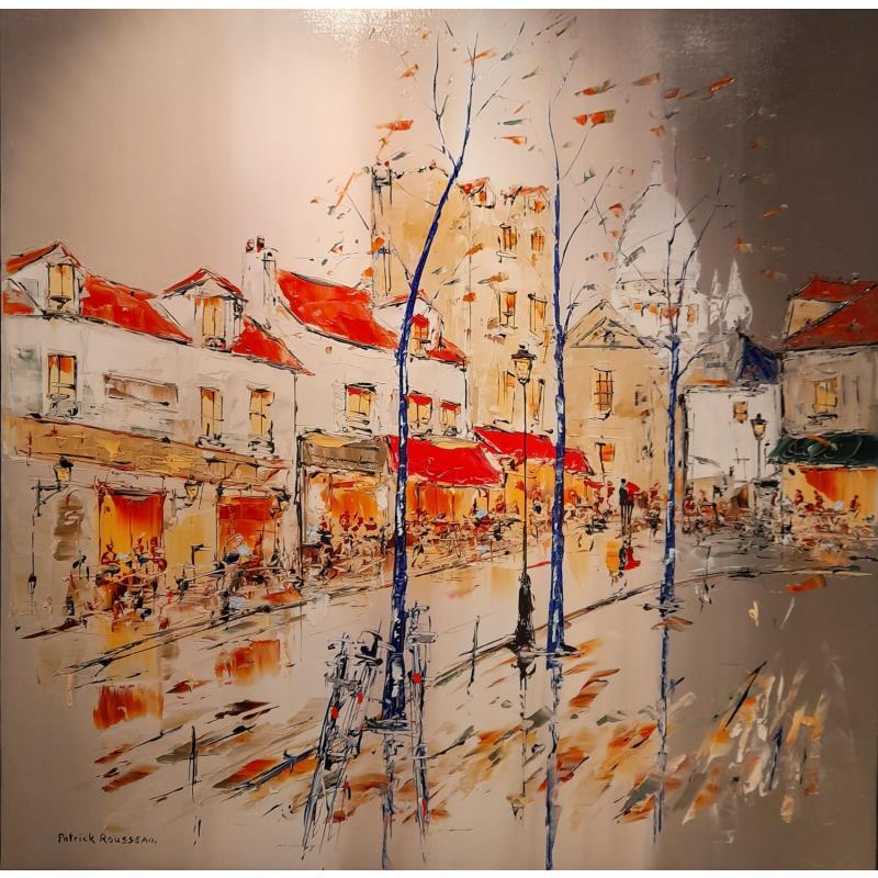Peinture Place du Tertre par Rousseau Patrick | Tableau Figuratif Urbain Huile