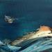 Gemälde The Golden Wave  von Talts Jaanika | Gemälde Abstrakt Marine Natur Acryl