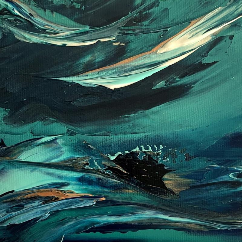 Painting The Golden Wave  (ii) by Talts Jaanika | Painting Abstract Marine Nature Acrylic