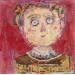 Peinture Clotilde par De Sousa Miguel | Tableau Art Singulier Portraits Enfant Acrylique Collage Encre Pastel