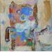 Gemälde Le canard du chat von De Sousa Miguel | Gemälde Art brut Tiere Kinder Acryl Collage Tinte Pastell