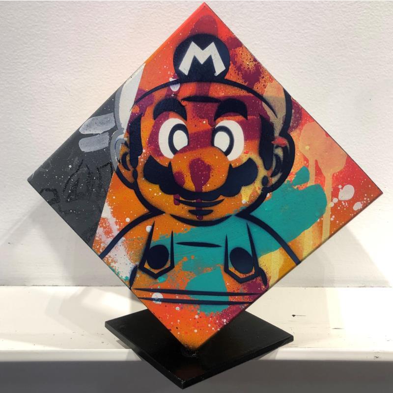 Sculpture Cube Mario by Kedarone | Sculpture Pop-art Graffiti Pop icons