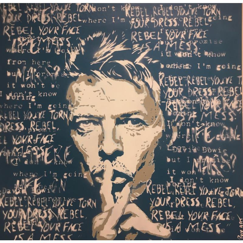 Painting Bowie Blue by Puce | Painting Pop-art Acrylic, Resin Pop icons