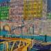 Gemälde Embarcation von Anicet Olivier | Gemälde Figurativ Urban Architektur Acryl Pastell