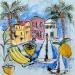 Peinture Chaise longue par Colombo Cécile | Tableau Figuratif Paysages Scènes de vie Aquarelle Bois Acrylique Collage Encre Pastel