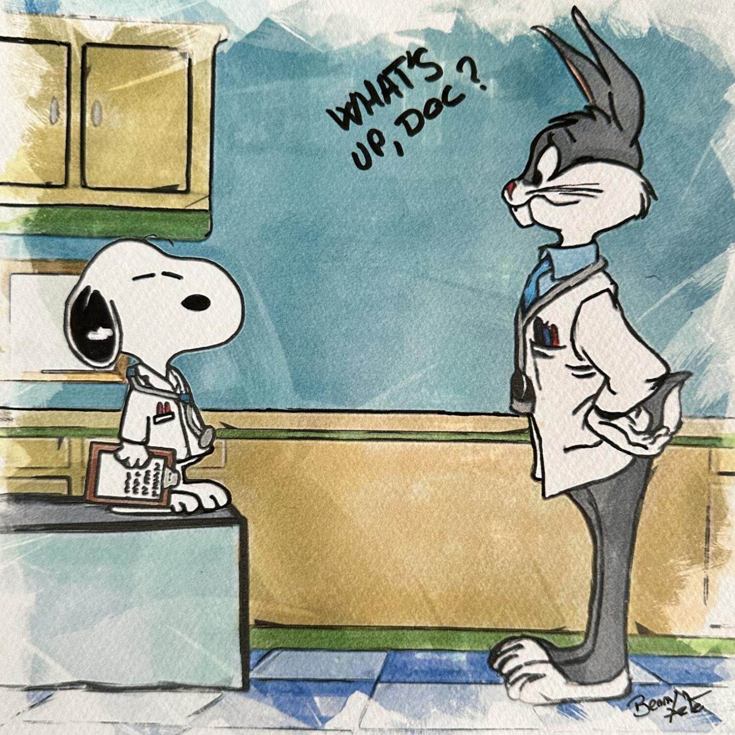 ▷ Gemälde Snoopy, What's up, Doc ? von Benny Arte