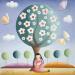Peinture Le cerisier en fleurs par Davy Bouttier Elisabeth | Tableau Art naïf Nature Huile