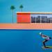 Peinture California Pool par Trevisan Carlo | Tableau Surréalisme Architecture Huile