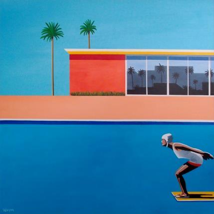 Painting California Pool by Trevisan Carlo | Painting Surrealism Oil Architecture