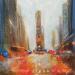 Gemälde Times square red von Solveiga | Gemälde Impressionismus Urban Acryl
