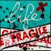 Painting Fragile life (bleu) by Costa Sophie | Painting Pop-art Society Acrylic Gluing Upcycling
