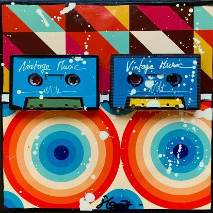 Gemälde Vintage Music von Costa Sophie | Gemälde Pop-Art Acryl, Collage, Upcycling Musik