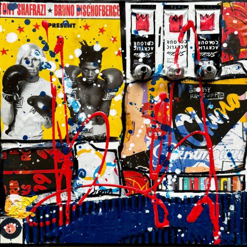Painting Two Giants by Costa Sophie | Painting Pop-art Acrylic, Gluing, Upcycling Pop icons