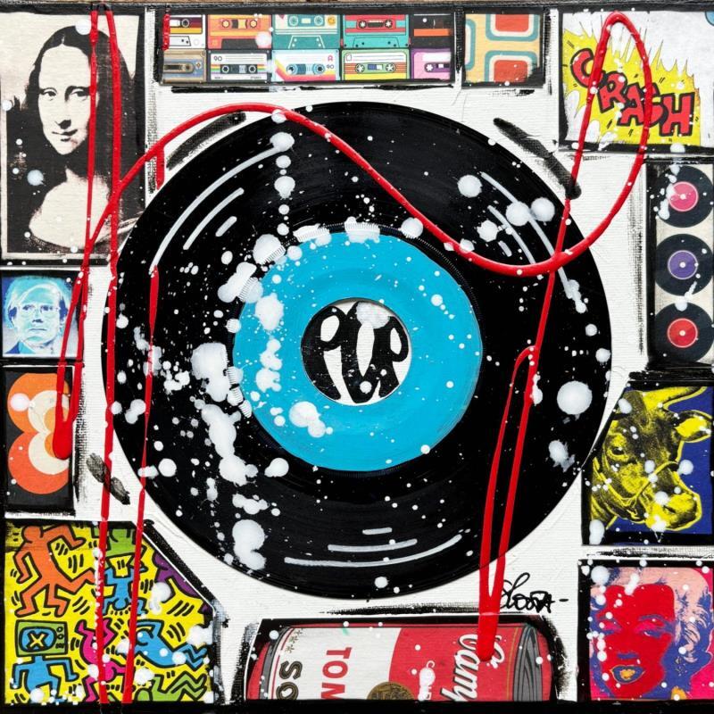 Painting POP VINYLE (crash) by Costa Sophie | Painting Pop-art Acrylic, Gluing, Upcycling Pop icons