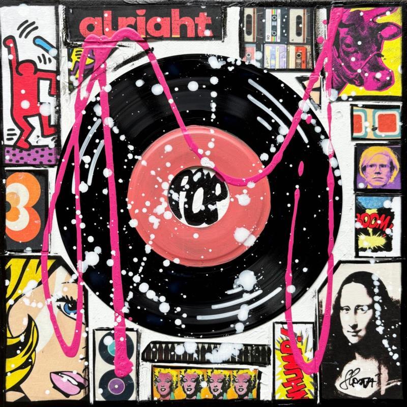Painting POP VINYLE (alright) by Costa Sophie | Painting Pop-art Acrylic, Gluing, Upcycling Pop icons