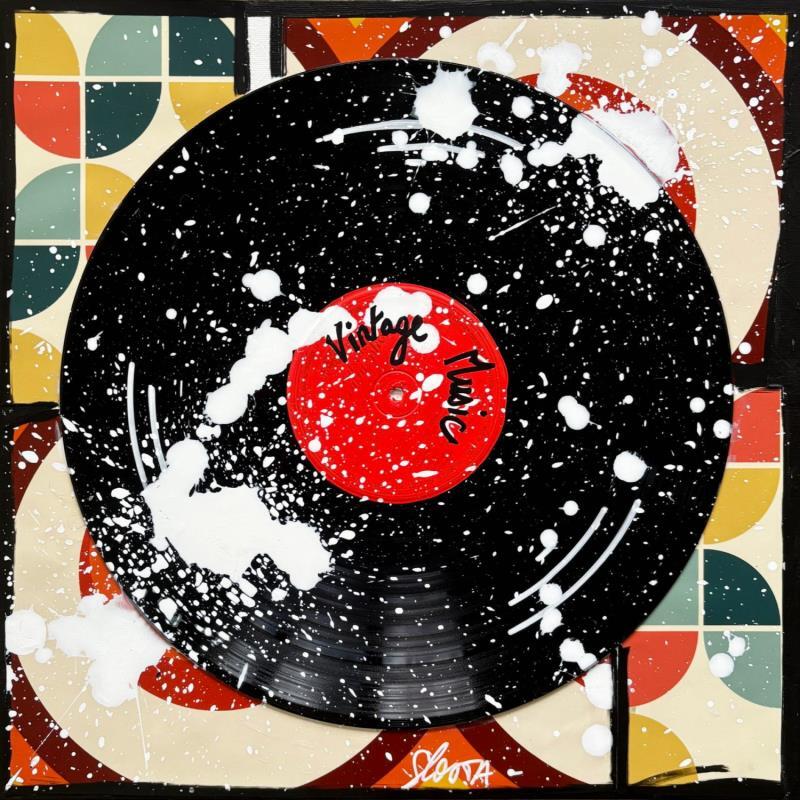 Painting Vintage Music by Costa Sophie | Painting Pop-art Acrylic, Gluing, Upcycling Music